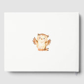 Boys Woodland Owl Babydusche Gästebuch (Rückseite)