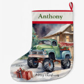 Boys Xmas Monster Truck Großer Weihnachtsstrumpf (Rückseite)