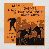 Boys Zombie Birthday Einladung (Vorne/Hinten)