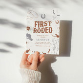 Boys'Boho Retro First Rodeo Cowboy 1. Geburtstag Einladung