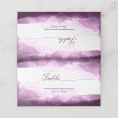 Boysenberry Lila Watercolor Tischnummer Sitzplatz Platzkarte (Außenseite Aufgefaltet)