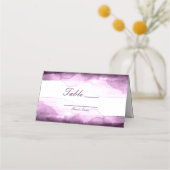 Boysenberry Lila Watercolor Tischnummer Sitzplatz Platzkarte (Rückseite)