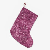 Boysenberry Pink Glitz Glitzer Kleiner Weihnachtsstrumpf (Vorderansicht (hängend))