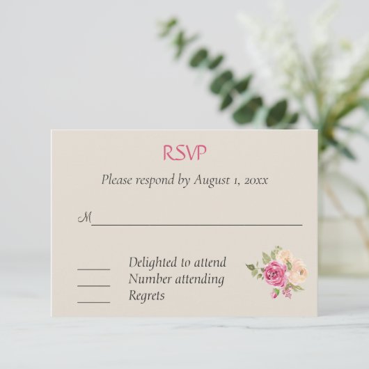 Boysenberry Response Card RSVP Karte (Stehend Vorderseite)