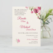 Boysenberry Rose Hochzeit Einladung (Stehend Vorderseite)