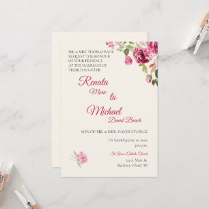 Boysenberry Rose Hochzeit Einladung