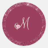Boysenberry Wedding Monogram Sticker (Vorderseite)