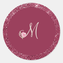 Boysenberry Wedding Monogram Sticker