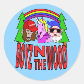 Boyz im Holz Runder Aufkleber (Vorderseite)