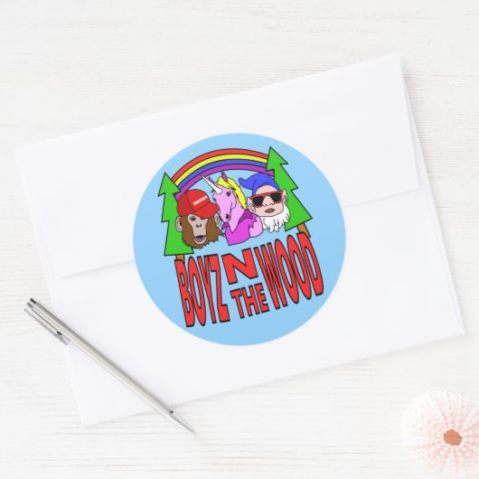 Boyz im Holz Runder Aufkleber (Umschlag)