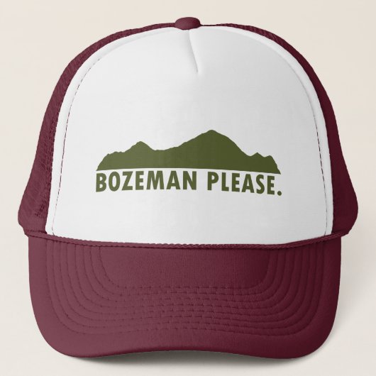 Bozeman Bitte Truckerkappe (Vorderseite)