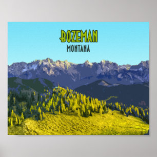 Bozeman Montana Berge Vintage Poster