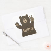 Bozeman Montana Peace Bear Quadratischer Aufkleber (Umschlag)