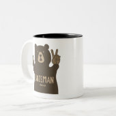 Bozeman Montana Peace Bear Zweifarbige Tasse (Vorderseite Links)