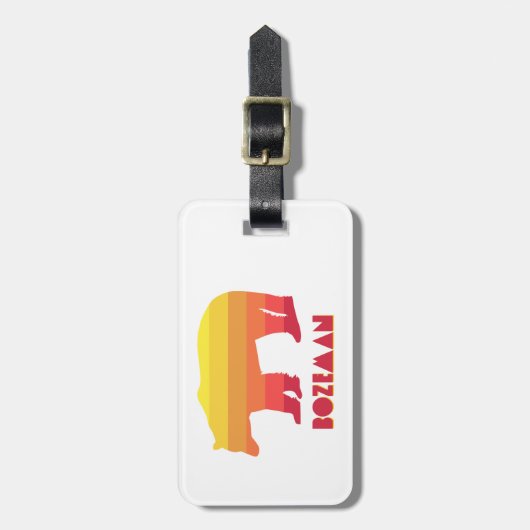 Bozeman Montana Regenbogenbär Gepäckanhänger (Vorderseite vertikal)