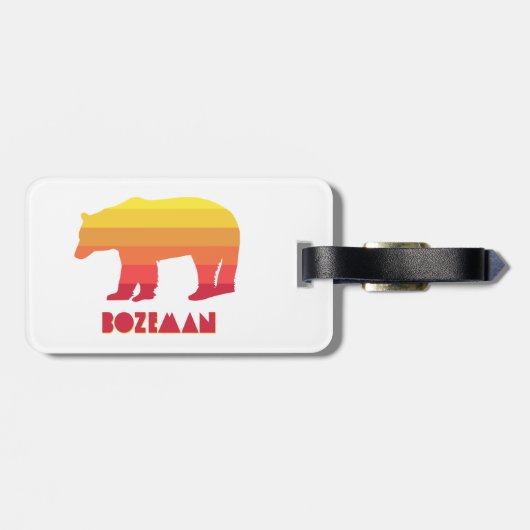 Bozeman Montana Regenbogenbär Gepäckanhänger (Rückseite horizontal)