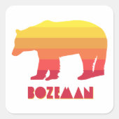 Bozeman Montana Regenbogenbär Quadratischer Aufkleber (Vorderseite)