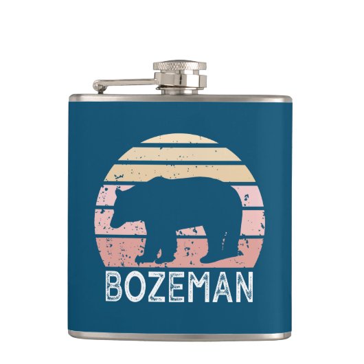Bozeman Montana Retro Bär Flachmann (Vorderseite)