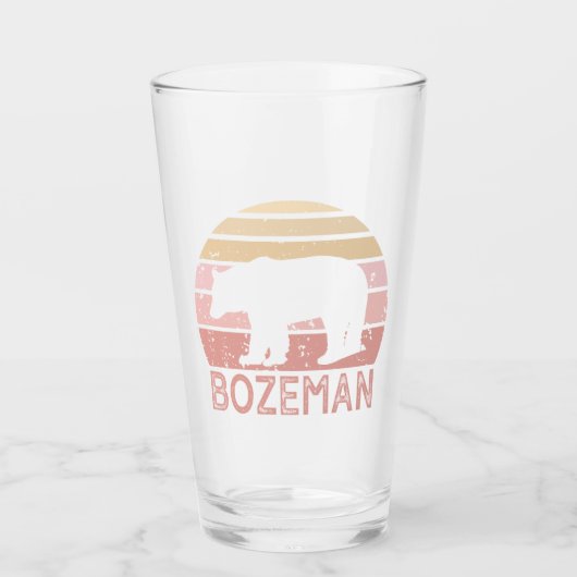 Bozeman Montana Retro Bär Glas (Vorderseite)