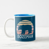 Bozeman Montana Retro Bär Zweifarbige Tasse (Links)