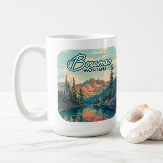 Bozeman Montana Rocky Mountains Vintag Kaffeetasse (Mit Donut)