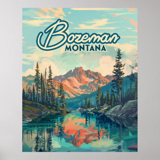 Bozeman Montana Rocky Mountains Vintag Poster (Vorne)