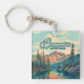 Bozeman Montana Rocky Mountains Vintag Schlüsselanhänger (Vorderseite)