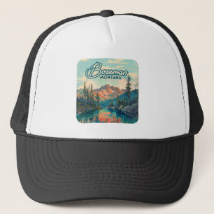 Bozeman Montana Rocky Mountains Vintag Truckerkappe