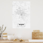 Bozeman, Montana (schwarz auf weiß) Poster (Küche)