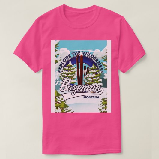 Bozeman Montana Ski T-Shirt (Design vorne)