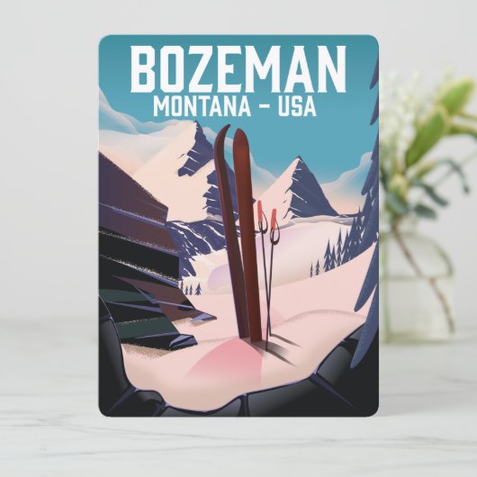 Bozeman Montana Skiposter (Stehend Vorderseite)