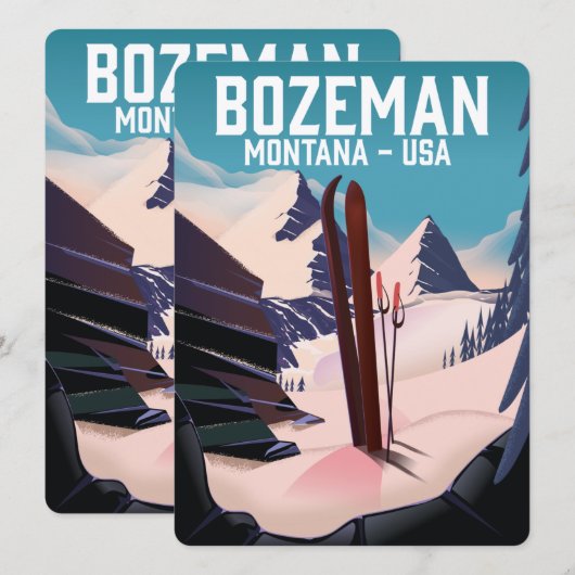 Bozeman Montana Skiposter (Vorne/Hinten)