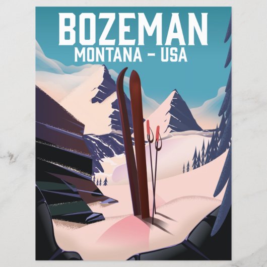 Bozeman Montana Skiposter (Rückseite)