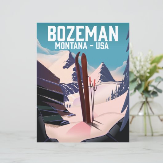 Bozeman Montana Skiposter (Stehend Vorderseite)