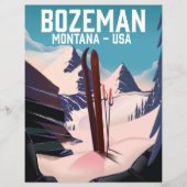 Bozeman Montana Skiposter (Vorderseite)