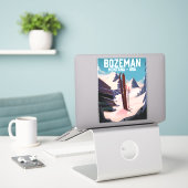 Bozeman Montana Skiposter Aufkleber (Laptop auf Schreibtisch)