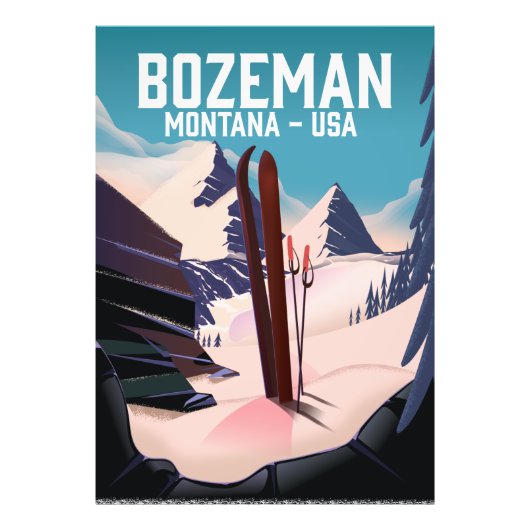 Bozeman Montana Skiposter Fotodruck (Vorne)