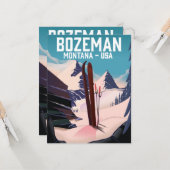 Bozeman Montana Skiposter Karte (Vorderseite/Rückseite Beispiel)