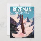 Bozeman Montana Skiposter Karte (Rückseite)