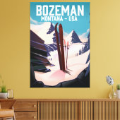 Bozeman Montana Skiposter Leinwanddruck (Insitu (Wohnzimmer))