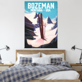 Bozeman Montana Skiposter Leinwanddruck (Insitu (Schlafzimmer))