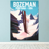 Bozeman Montana Skiposter Leinwanddruck (Insitu (Holzboden))
