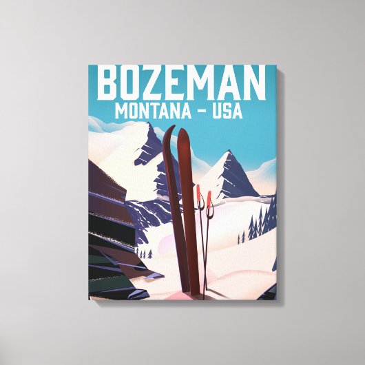 Bozeman Montana Skiposter Leinwanddruck (Vorderseite)