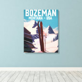 Bozeman Montana Skiposter Leinwanddruck (Insitu (Holzboden))