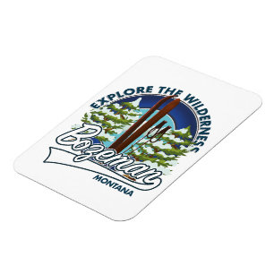 Bozeman Montana Skiposter-Logo Magnet