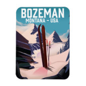 Bozeman Montana Skiposter Magnet (Vertikal)