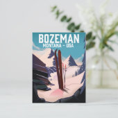 Bozeman Montana Skiposter Postkarte (Stehend Vorderseite)