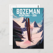 Bozeman Montana Skiposter Postkarte (Vorne/Hinten)