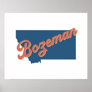 Bozeman, Montana Staatsdruck Poster