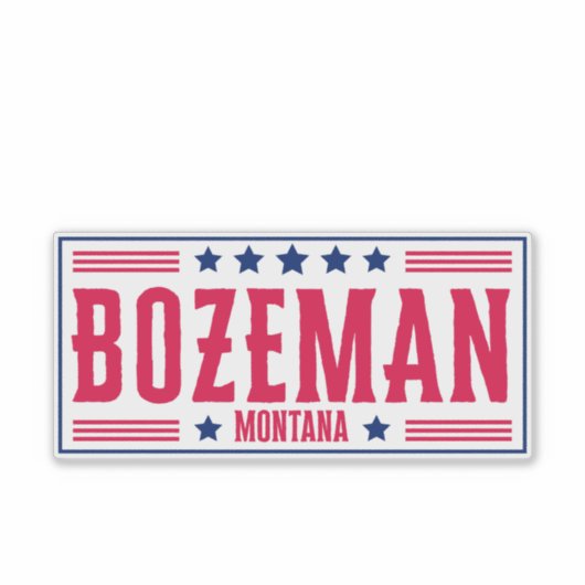BOZEMAN MONTANA - Stars und Streifen Aufkleber (Vorderseite)